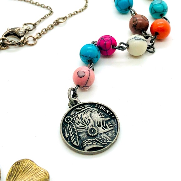 Vintage Fossil Necklace & Y coin Necklace - Picture 10 of 14
